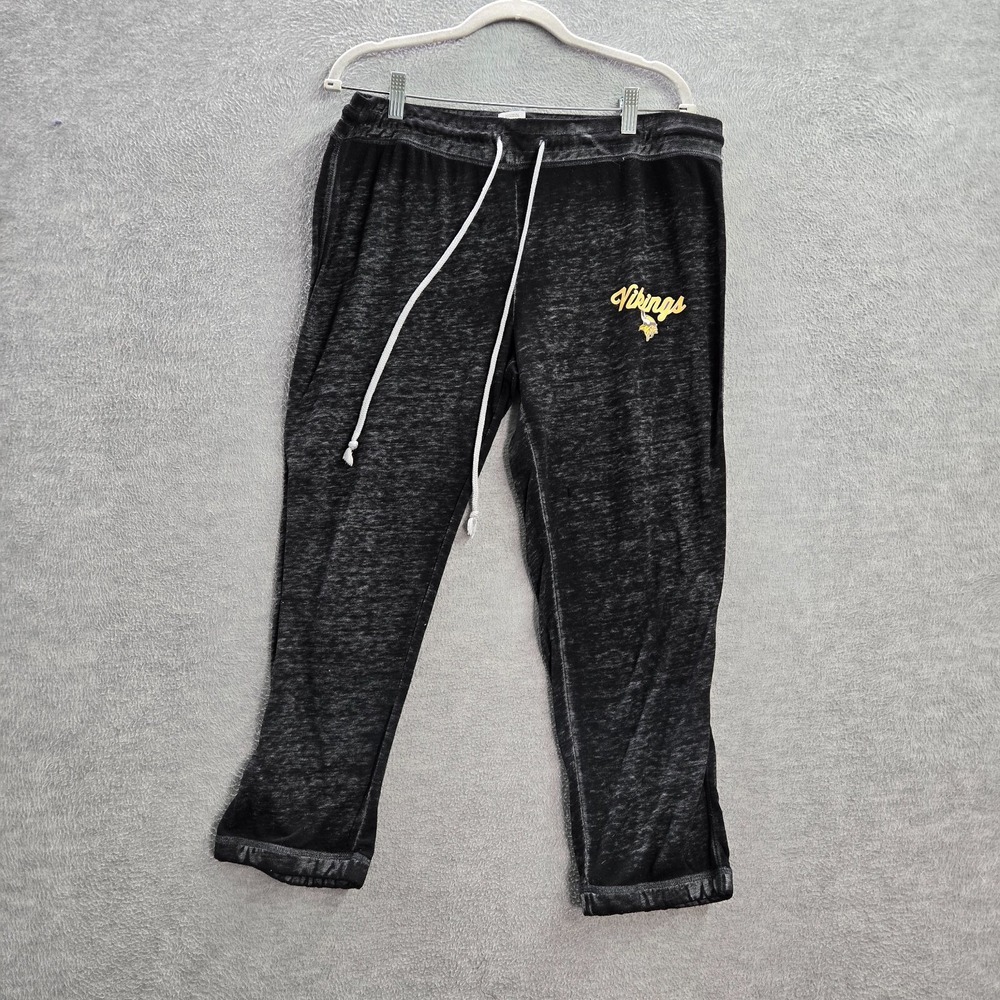 Minnesota Vikings Women Sleepwear XL Gray Sweats Pants Logo Drawstring NFL
